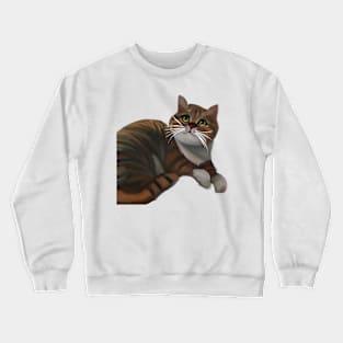 Cat lying on the floor Crewneck Sweatshirt